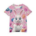 thumbnail image 3 of Jinhomg Oversized Shirts for Kids Super Cute Easter Bunny Rabbit Graphic Tees Casual Loose Short Sleeve Round Neck Holiday Tops Multicolor 4 Years, 3 of 4