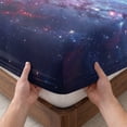 thumbnail image 3 of Twin Sze Fitted Sheet Set - Moon Explosion 2 Piece Bedding Sets 16" Deep Pocket Fitted Sheet with 1 Pillowcase, Modern Abstract Art Galaxy Universe Brushed Microfiber Hotel Luxury Bed Sheets, 3 of 9