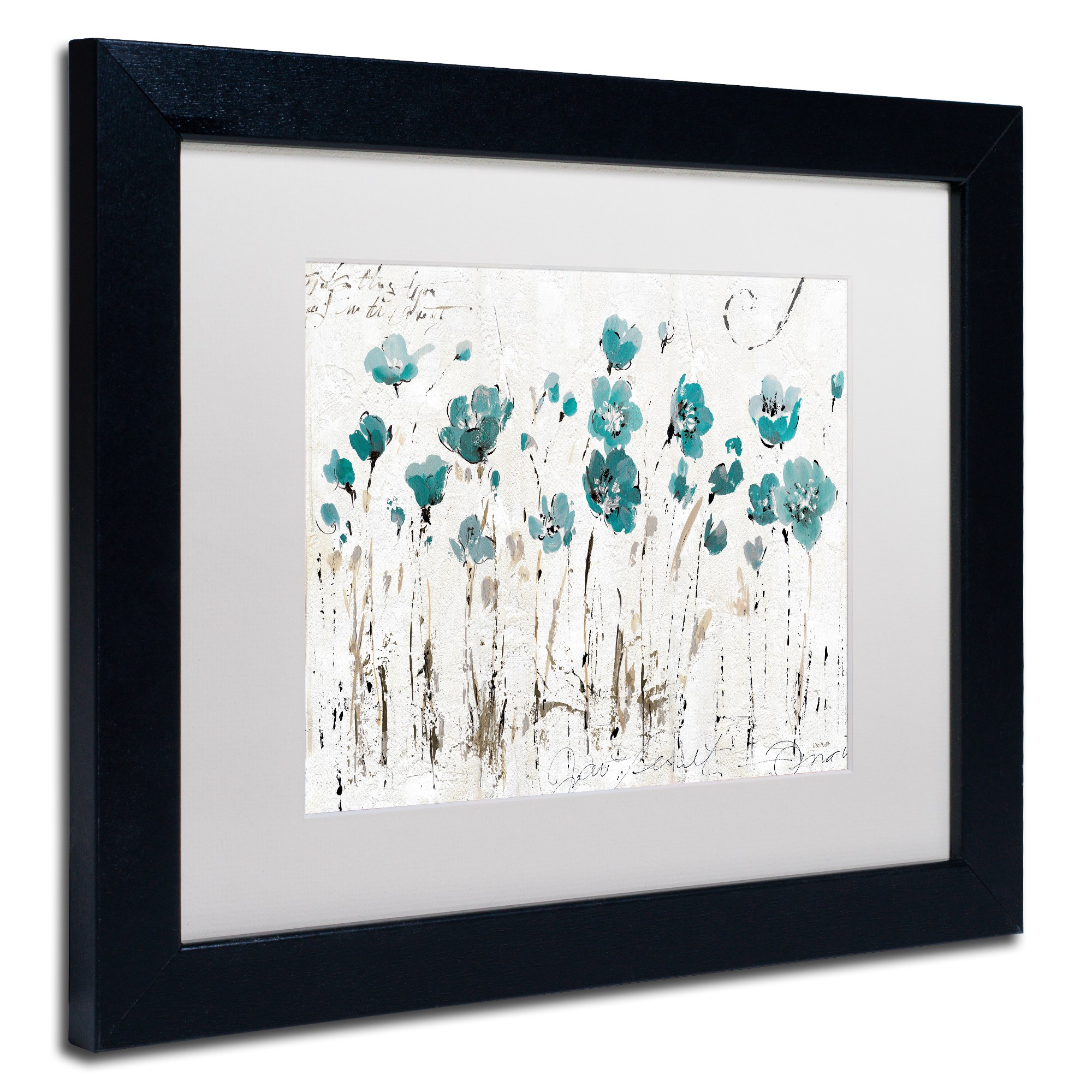Trademark Fine Art "Abstract Balance VI Blue" Canvas Art by Lisa Audit, White Matte, Black Frame