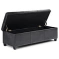 thumbnail image 5 of WyndenHall  Franklin 48-in. Wide Contemporary Rectangular Storage Ottoman Distressed Black Foam,Faux Leather Faux Leather, 5 of 5