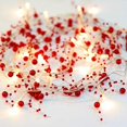 thumbnail image 1 of Cadena de luces de perlas simuladas, decoración navideña, cadena de luces LED de perlas, luces decorativas para ambiente festivo en interiores, 1 of 5