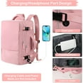 thumbnail image 3 of Dwelke Extra Large Travel Backpack for Women as Person Item Flight Approved, 40L Carry On Backpack, 17 Inch Laptop Backpack, Waterproof Backpack, Hiking Backpack, Casual Bag Backpack(Pink), 3 of 8