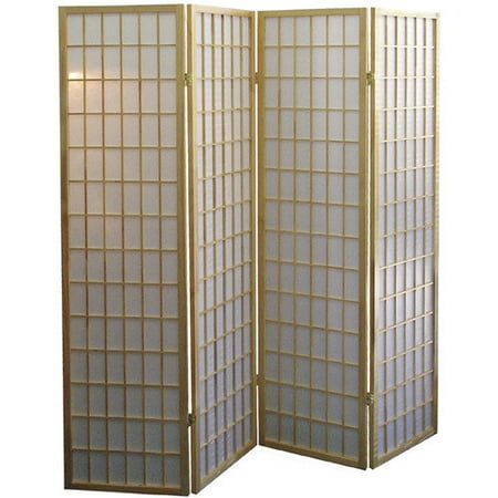 ORE International 4-Panel Room Divider, Natural