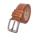 thumbnail image 2 of IQOGKRN Unisex Faux Leather Belt For Men Women Vintage Contrast Stitch Casual Waist Strap With Antique Silver Pin Buckle Yellow One Size, 2 of 5