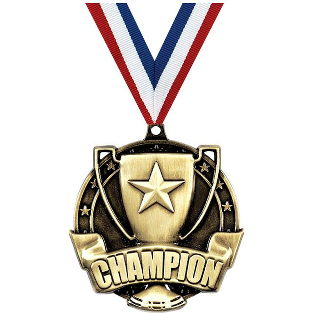 Champion Medals, 2" Gold Diecast Champion Medal Award 20 Pack Walmart