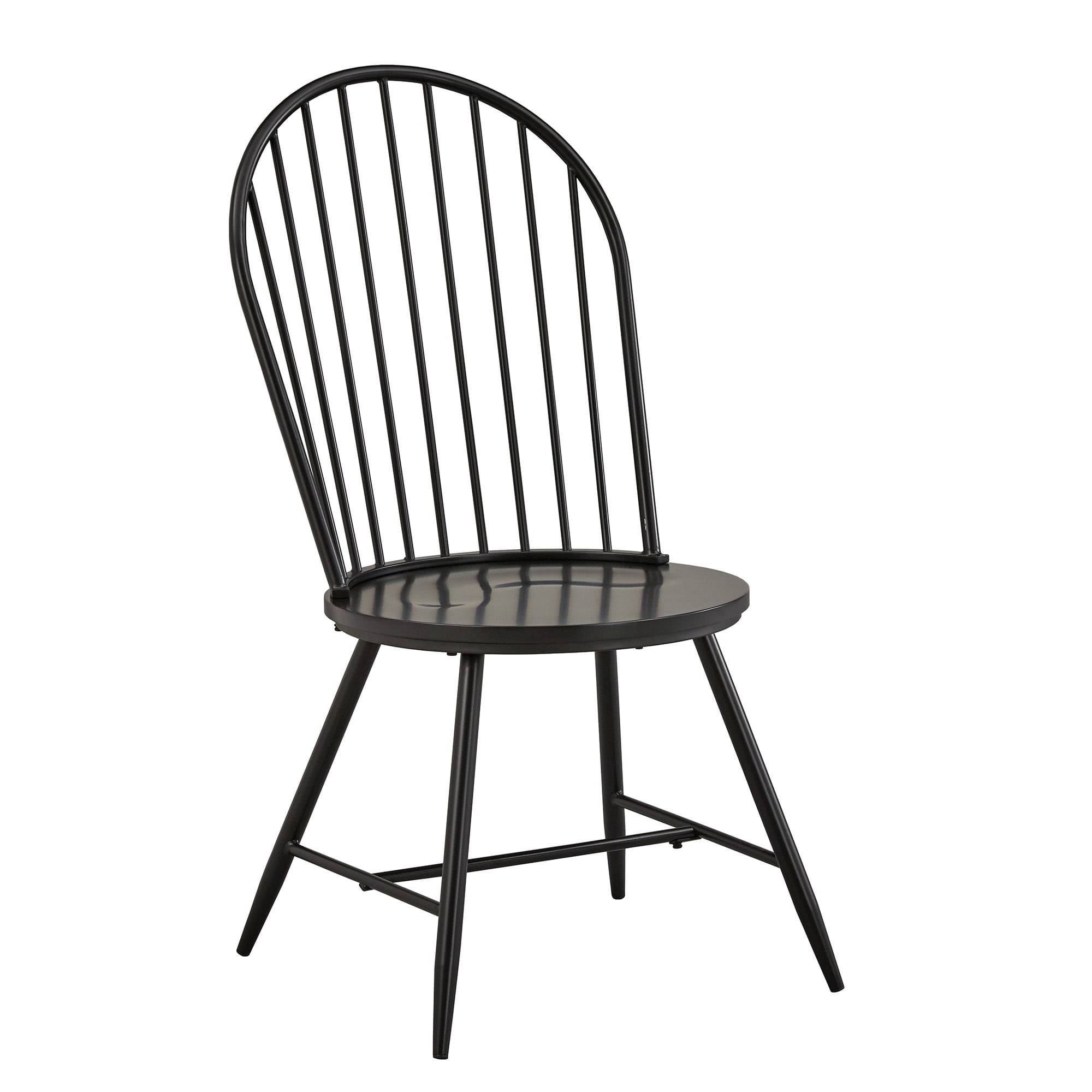 Weston Home Lydford Hoop High Back Windsor Metal Side Chair with Wood Seat, Black (Set of 2)