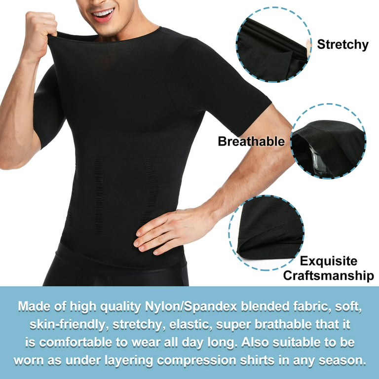 QRIC Men's Compression Shirt Black Undershirt Slimming Tank Top