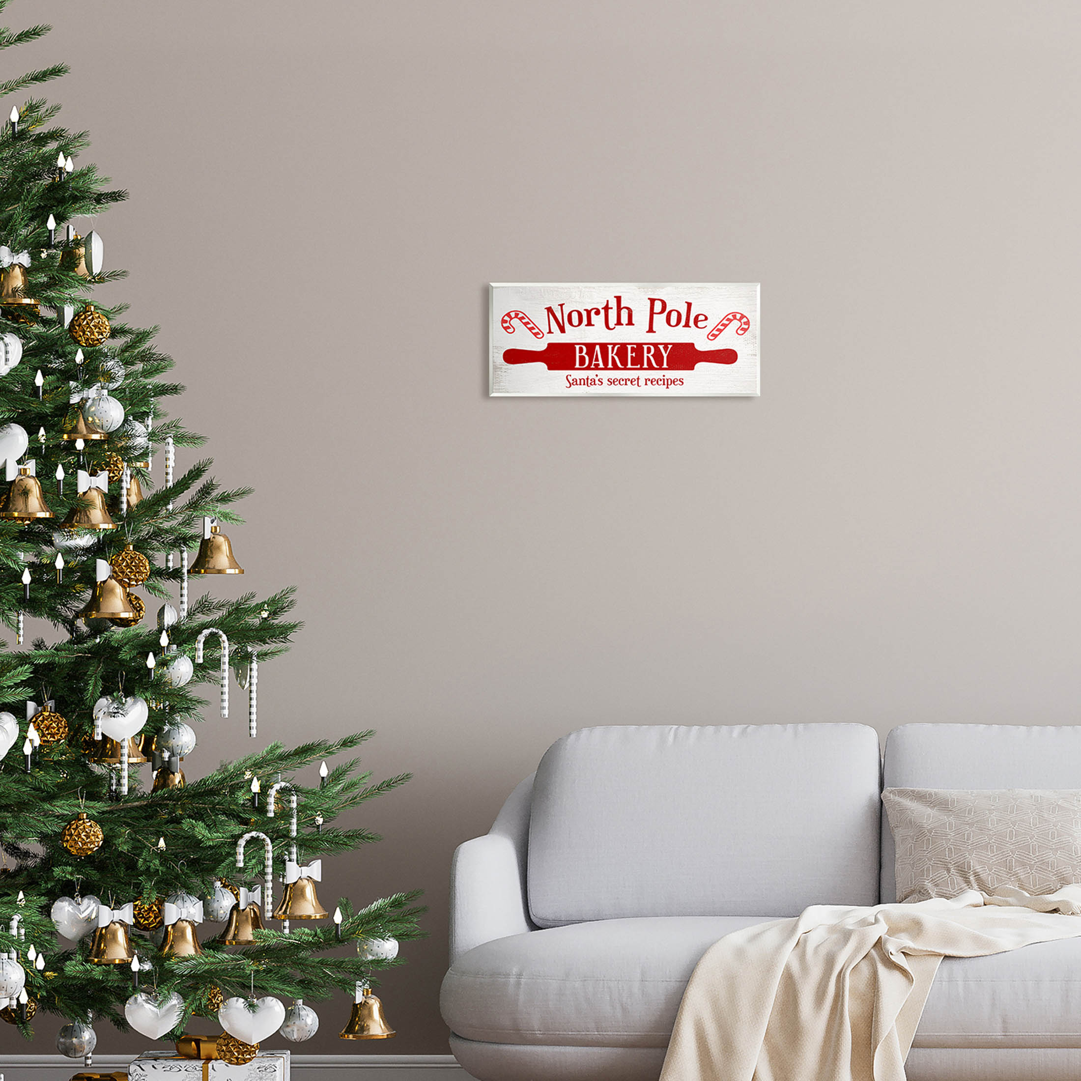 North Pole Bakery Kitchen Sign Holiday Graphic Art Unframed Art Print Wall Art