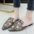 thumbnail image 2 of Oyedens Mules for Women Vintage Rhinestones Slip on Flats Backless Loafers Outdoor Dress Slides Shoes, 2 of 8