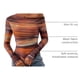 thumbnail image 4 of Blusa PRETTYGARDEN Otoño 2025 con Escote Bardot y Teñido Anudado Marrón S, 4 of 9