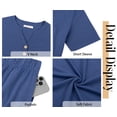 thumbnail image 5 of Fantaslook Womens Pajamas Sets V Neck Buttons Short Sleeve Top and Pant with Pockets Lounge Wear Set Outfits, 5 of 9