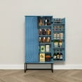 thumbnail image 5 of HLR Large Woodgrain MDF Pantry Cabinet with 4 Removable Shelves & 10 Spice Racks, Adjustable Kitchen Storage Organizer, 5 of 8