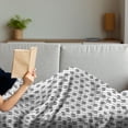 thumbnail image 3 of Black and White Soft Flannel Fleece Blanket, Geometric Composition with Dots and Foliage Leaves Monochrome Design, Cozy Plush for Indoor and Outdoor Use, 50" x 60", White and Black, by Ambesonne, 3 of 5