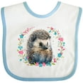 thumbnail image 3 of Inktastic Hedgehog Lover Floral Wreath Girls Baby Bib, 3 of 4