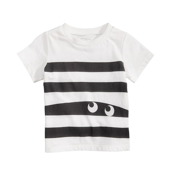 First Impressions Toddler Boys Stripes Eyes Cotton T-Shirt Angel White 4T
