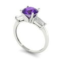 thumbnail image 2 of Clara Pucci 14K White Gold 2ct Amethyst Three-Stone Ring for Women, 2 of 8