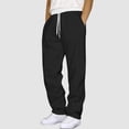 thumbnail image 2 of Qopobobo Men'S Pants Men Pants Relaxed Fit Men's Casual Cargo Joggers Hiking Pants Water-Repellent Waist Drawstring Tapered Work Pant with Pockets Black,XXL, 2 of 7