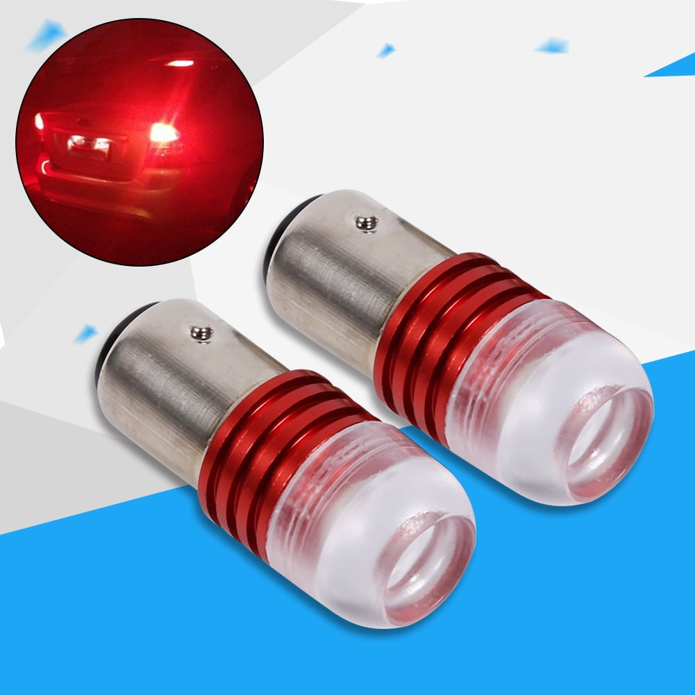 Pack of 10 Red 1157 2357 Strobe Flashing LED Projector Bulbs For Car Tail Brake Lights 360 Degree Lighting 