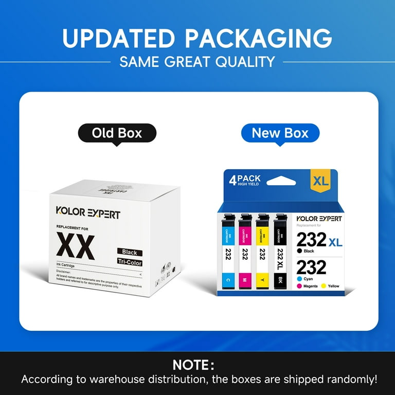 Kolor Expert 232XL Ink Cartridges, 4-Pack, Compatible with Epson