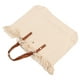 thumbnail image 5 of Bolso de hombro Nikou de algodón para mujer con borlas y asa superior beige, 5 of 15