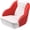 White and Red, variant on Pontoon Boat Seat Boat Captain Chair, Ergonomic Captains Bucket Seat, Compression Foam Padding, Injection Molded Plastic Frame Boat Captains Chairs for Standard Mounting Bolt