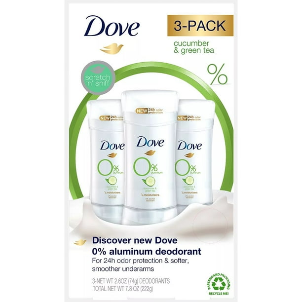 Dove 0% Aluminum Cucumber & Green Tea Deodorant 3pk Dove 228934