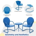 thumbnail image 4 of GONICHA 3-Piece Outdoor Bistro Set, Anti-Rust Retro Metal Table and Chairs for Outdoor Indoor, Blue, 4 of 8
