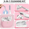 thumbnail image 5 of Suitable for AirPods Pro 3 phone case (2025 new model), soft silicone phone case with cleaner and keychain, providing comprehensive protection (pink), 5 of 7