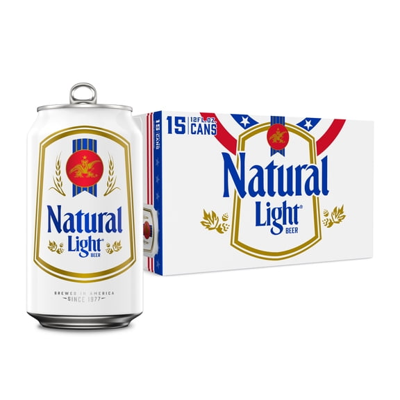 Natural Light American Light Lager Beer 15 pack 12 fl oz Aluminum Cans 4.2% ABV