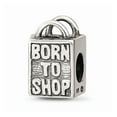 thumbnail image 1 of Fancy Bead White Sterling Silver Themed 10.91 mm 7.27 Reflections Born To Shop Bead, 1 of 2