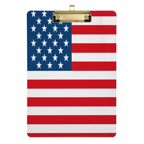 American Flag Red Acrylic Clipboards A4 Standard Letter Size Clipboard 12.5" X 9" Clip Board for Students Teacher Office