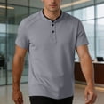 thumbnail image 5 of Gytharion Men's Henley Shirts Soild Color Crew Neck Short Sleeve Shirts Summer Casual Thin Tops, 5 of 7
