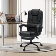 thumbnail image 6 of Hoffree Executive Office Chair Massage and Footrest Ergonomic Computer Desk Chair Reclining High Back Leather Office Chair Lumbar Back Support Swivel Rolling for Home Office Black, 6 of 9