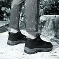 thumbnail image 3 of Akiihool Men's Snow Boots Wide Mens Lightweight Hiking Boots Mid Ankle Anti-slip Cold Weather Shoes (Black,11.5), 3 of 5
