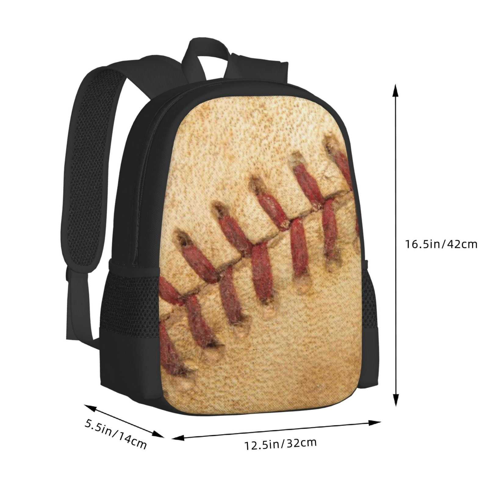 Ratiio Vintage Baseball Backpack for Men and Women - Durable 600D Oxford Cloth -Large Capacity, Water-Resistant School, Travel, and Hiking Bag