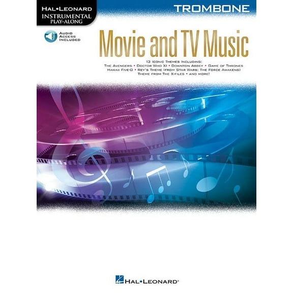 Hal Leonard Movie and TV Music for Trombone Instrumental Play-Along Book/Audio Online
