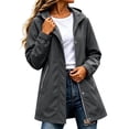 thumbnail image 4 of Enjoytime Rain Jacket Women Long Sleeve Zip Up Hooded Windbreaker Outdoor Hiking Travel Casual Outerwear with Pockets, 4 of 8