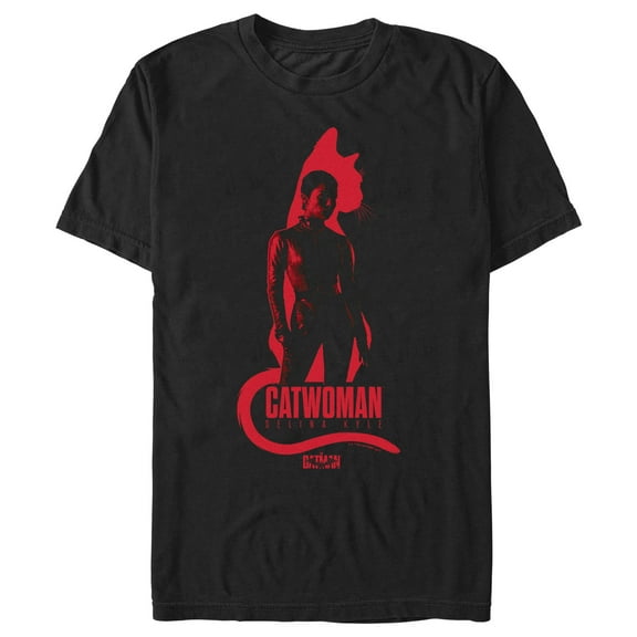 Men's The Batman Red Catwoman  Graphic Tee Black 3X Large
