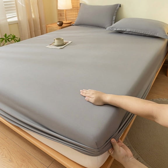 suxuMhao Fitted Sheet - 1 Piece King Fitted Sheet, Bed Fitted Sheet , Dust Proof Bed Cover , Mattress Cover, Gray, King Size: 78x80in   Drop 11.8in, Snug Fit for Mattresses​