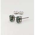 thumbnail image 3 of Moss Agate Oval shape Lever back Earrings, Sterling Silver for Women, 3 of 5