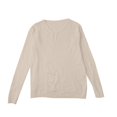 thumbnail image 4 of VISALY V Neck Pullover Sweater Knit Sweater Light Sweaters for Women Long Sleeve Crew Neck Lightweight Soft Knitted Pullover Knitted Blouse Crochet Sweaters Pull Over Sweaters Tunic Sweater Beige L, 4 of 5