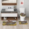thumbnail image 4 of 4Pcs Rustic Farm Truck Shower Curtain Sets with Non-Slip Rug, U Shape and Toilet Lid Cover Mat, Farmhouse Home Bathroom Decor Set Accessories with 12 Hooks, 72 x 72 Inch, 4 of 13