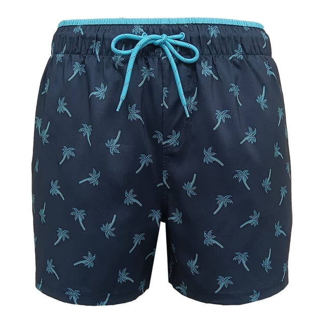 Traje de Baño Ocean Pacific Talla G Sustentable con Stretch Diseño Palmeras Azul Marino