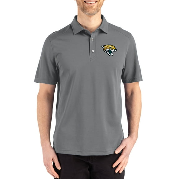 Men's Cutter & Buck Gray Jacksonville Jaguars Big & Tall Advantage Refresh Epic Confidence Recycled Tri-Blend Pique Polo