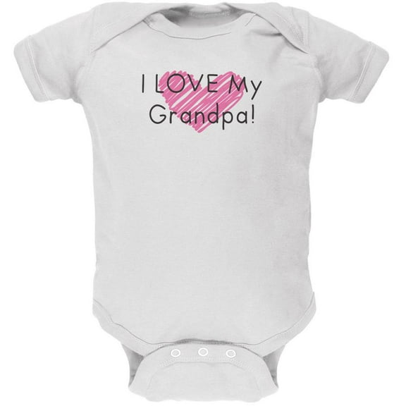 I LOVE My Grandpa! White Soft Baby One Piece - 9-12 months