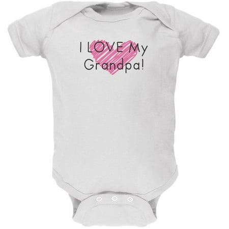 

I LOVE My Grandpa! White Soft Baby One Piece - 0-3 months