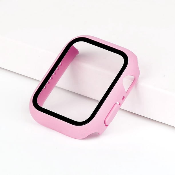 Vidrio + cubierta para Apple Watch case 7/6/SE/5/4/3/2/1 iWatch 42mm 38mm vidrio templado parachoques para apple watch 44mm 40mm 45mm 41mm Tan Jianjun unisex