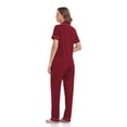 thumbnail image 6 of ANLIQI Women's 100% Cotton Pajama Set Button Down Sleepwear Short Sleeve Shirt and Long Pants Soft ladies Lounge Sets(Wine Red, L), 6 of 7