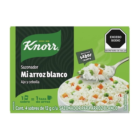 Sazonador Knorr Mi Arroz Blanco 4 sobres de 12 g c/u