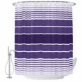 thumbnail image 2 of Shower Curtains for Bathroom, Purple Ombre Stripe Waterproof Fabric Shower Curtain, Farmhouse Striped Gradient Decorative Bathroom Curtain for Bathtub, 66"x72", No Hooks Included, 2 of 9
